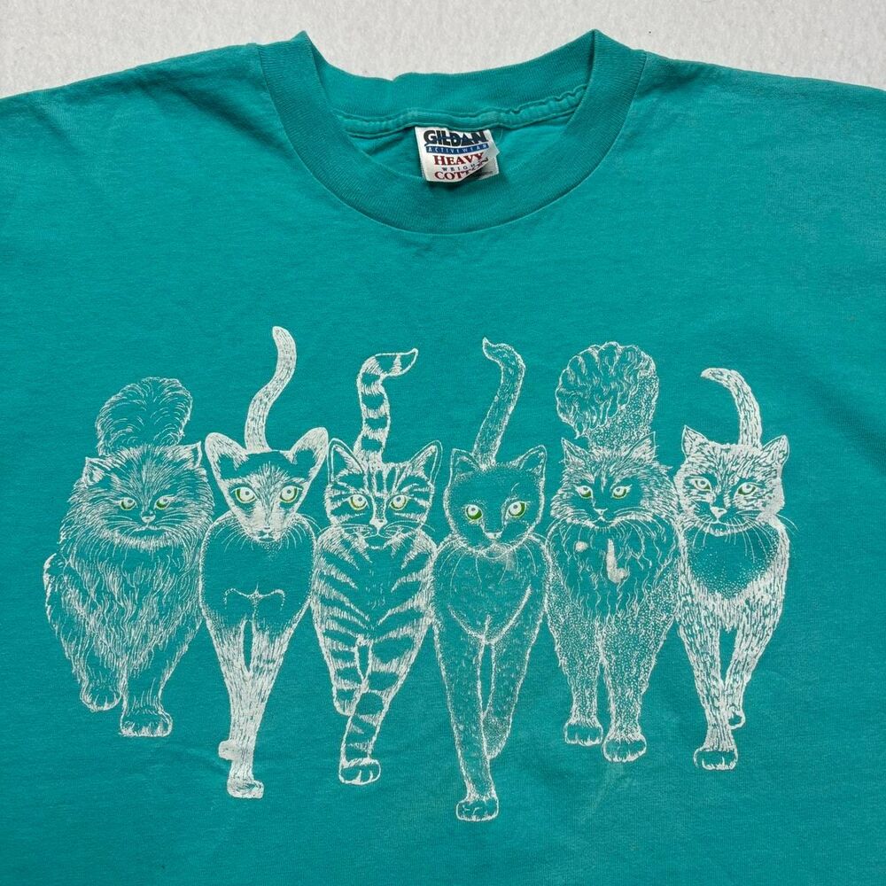 Gildan Women's Blue and Green T-shirt